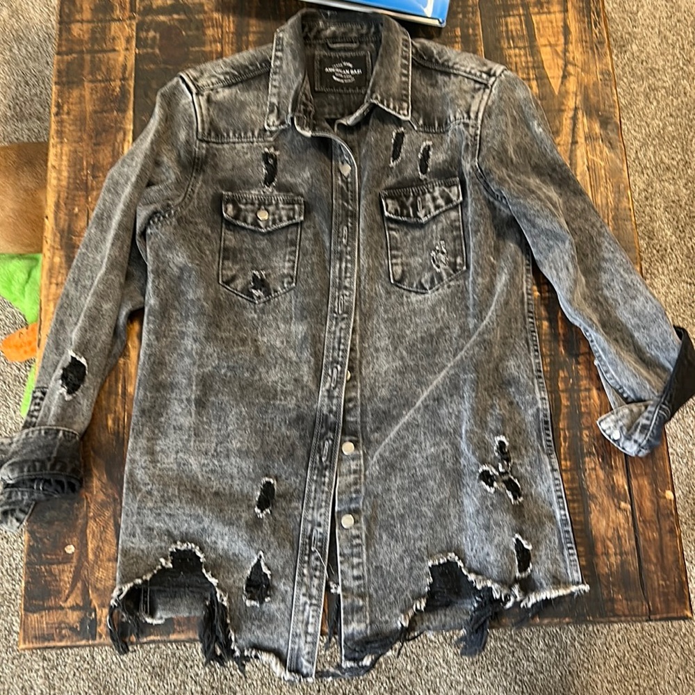 American Bazi distressed denim jacket